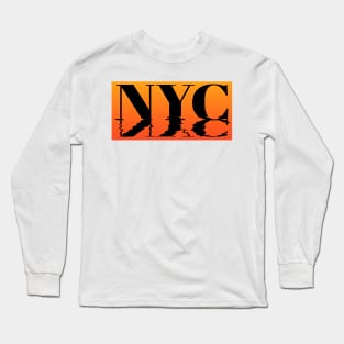 NYC text sink effect Long Sleeve T-Shirt